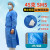 一次性防护服加厚工作服蓝色无纺布反穿衣透气防尘防水SMS SMS蓝色(35克面料)针织袖口 XL