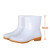 白色雨鞋耐油耐酸碱卫生靴牛筋底水鞋防滑白色工作雨鞋     3天 平底中筒雨鞋 38