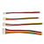 XH2.54mm端子线电子连接器电源线接插件红黑彩色排导线2p3p4p5p6p XH2.54-2Pin 单头 长30CM