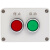 急停按钮控制盒 12345孔开关户外防雨启动停止指示灯塑料箱体IP65 荧光黄 急停+自复+旋钮