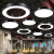 灯具吊灯圆形圆环led现代简约酒店大堂工业风圆圈工程环形定制 黑色空心直径1米-130瓦