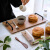 CH日式咖啡厅家用早餐面包点心寿司相思木托盘茶盘长形双耳带把 相思木托盘-黑色圆把手大号