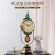 汉时（Hense） 欧式古典座钟创意客厅台钟轻奢装饰摆件摆钟玄关石英钟表HD6902 祖母绿玻璃款HD6903