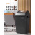 SMVP定制商用带盖垃圾桶大容量新款翻盖厨房卫生间家用大号方形餐饮摇 10L灰色YYN长方形摇盖