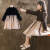LARTIGENT儿童礼服女童夏季长袖连衣裙儿童洋气韩版蕾丝纱裙公主裙礼服 黑色 110cm