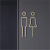 哩嗹啰嗹创意黄铜卫生间门牌标识挂牌女洗手间厕所门牌指示牌WC 男