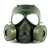 仿真防毒面具道具儿童游戏战术装备头盔道具模型水弹面罩 M04#双滤罐绿（透明镜片）