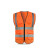 曼睩网布橙色透气网布多口袋反光背心道路安全应急反光马甲可定制