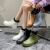 采易乐 短筒雨鞋 防滑耐磨休闲雨靴 户外男女时尚水鞋防水低帮胶鞋 绿色单鞋43码