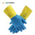 代尔塔（DELTAPLUS）201330乳胶防化手套 适用于生物实验室、畜牧业、养殖业 蓝黄色 9码