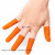 手指套防滑加厚橙色护指耐磨乳胶橡胶防护点钞保护劳保胶手指头套 橙色防滑L大码100只装