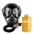 普达 防毒面具全面罩过滤式自吸防农药酸气体蒸汽二氧化硫 7号P-E-3黄滤毒罐+导管PD-4003