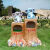 创意卡通分类垃圾桶玻璃钢雕塑户外园林景区幼儿园庭院果皮箱摆件 206510熊猫兔子双垃圾桶带指示牌中号