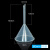 级加厚耐高温耐酸碱PP塑料三角漏斗60/75/90/100/120/150mm 60mm长径