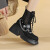 ZMVA马丁靴女夏季学生厚底薄款网靴网面镂空单靴小个子短靴舒适 黑色升级版 35