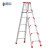 穆运 铝合金人字梯加厚折叠梯子双侧梯工程梯 装修脚架梯2米高红加厚加固款