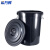 希万辉 户外环卫大垃圾桶商用带盖圆形塑料桶【100L黑色】XWH0199