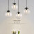 北欧透明玻璃圆球形吊灯餐厅阳吧台过道办公室LOFT美式工业风灯具 玫瑰金15厘米带LED白光灯泡