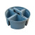 圆形零件盒塑料手提分格箱加厚四格箱螺丝螺帽收纳箱分类箱 直径270*高度150mm