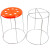 冰禹 BYA-373 实心钢筋小圆凳 八孔四柱橘色塑料壳铁凳子 10张 