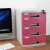 桌面文件夹收纳盒A4加厚带锁抽屉式办公室整理盒收纳箱资料柜多层定制 大四层粉色