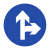 锦安行 JA-P028 反光交通安全标牌（直行和向右转弯）φ60cm 1.5mm厚铝板反光交通标志牌 交通指示牌