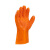 冰禹 颗粒止滑手套 耐酸碱耐磨耐油棉毛工业浸塑手套 防滑手套 虎口加固 橘色5双 BH-2