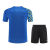 胜利羽毛球服套装短袖速干男女比赛训练球衣跑步支持定制工作服 22070男-蓝色套装 M
