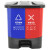 鲁识 LS-ls46 新国标脚踏分类双格垃圾桶 商用连体双桶垃圾桶 30L蓝红(新国标)