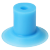 机械手真空吸盘工业开袋真空吸盘薄膜塑胶袋耐高温硅胶吸盘进气 QLF18+M10x1.5接头(深蓝色)