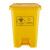 慎固 加厚脚踏垃圾桶 小区实验室废物回收箱结实耐用污物桶 黄色120L垃圾桶【大轮款】