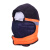 巨成 冬季防寒保暖安全帽衬 防冻防寒仿羊毛棉帽衬 橘色加长护脖口罩带反光