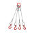 钢丝绳吊索具/压制钢丝绳组合吊具/起重吊钩索具/二肢三肢四肢 8吨4腿4米美式货钩