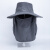 赫钢 遮阳帽夏季防晒渔夫帽 男士帽子带面罩 帽檐10cm  深灰色（遮脸款）