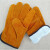 曼睩 金黄色加棉款1副 牛皮电焊手套耐高温防烫加厚加绒耐磨焊工手套ML015