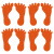玛仕福 脚印地贴橙色（1对） 幼儿园学校防水耐磨脚丫贴纸12*24cm