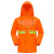 海斯迪克 环卫雨衣橘红色分体雨衣雨裤套装 安全警示道路施工反光雨衣HKsq-341 单杠橘色 3XL 