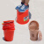 塑料红桶水桶泡脚洗车桶脸盆茶渣桶大容量喜结婚带盖手提加厚 洛民21L(无盖) 视频款