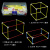 长方体正方体教具可拆卸框架模型正方体十一种展开图棱长与表面积 可拆正方体长方体框架/C款/含表