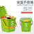 20升垃圾分类垃圾桶厨房手提桶圆桶10L带盖带提手大号厨余餐厨绿 15L手提储物桶绿色带漏网