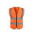 曼睩 多口袋橙色 针织布多口袋反光衣反光背心道路安全指挥应急救援施工马甲ML001