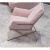 北欧简约办公室接待沙发 创意沙发卡座 服装店休息布艺沙发椅定制 单人小沙发粉色绒布