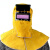 京斯坦电焊面罩管道焊接氩弧焊防护 自动变光镜片双翻镜大披肩面罩 黄色