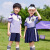 幼儿园园服三件套春夏秋季学院新款一年级校服小学生班服套装紫色 绿色四件套男生 100cm
