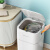 垃圾桶厕所卫生间轻奢厨房客厅大容量自动打包有盖带盖卧室篓 大盖 灰 +105只垃圾袋