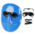电焊面罩焊工眼镜轻便头戴耳戴烧焊氩弧焊防烤脸气焊透气防护面具 蓝色面罩+1副黑色眼镜+1根