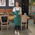 家政保洁专用围裙厨房家用微防水防油服务员工作服10个起印刷 绿色（背带款）