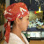 鹿色日式头巾帽服务员烤肉拉面寿司料理店防油烟掉发包头厨师帽子男女 新款波浪 T06 帽子 可调节