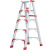 适用于铝合金人字梯加厚折叠伸缩梯子小人字梯室内合梯2米 升级加固款1.5米四步梯(红)