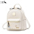 酷奇袋鼠（KUQIDAISHU）品牌软皮双肩包女2022新款时尚韩版潮包印花书包旅行包小背包 小鹿款-白色(+手包)